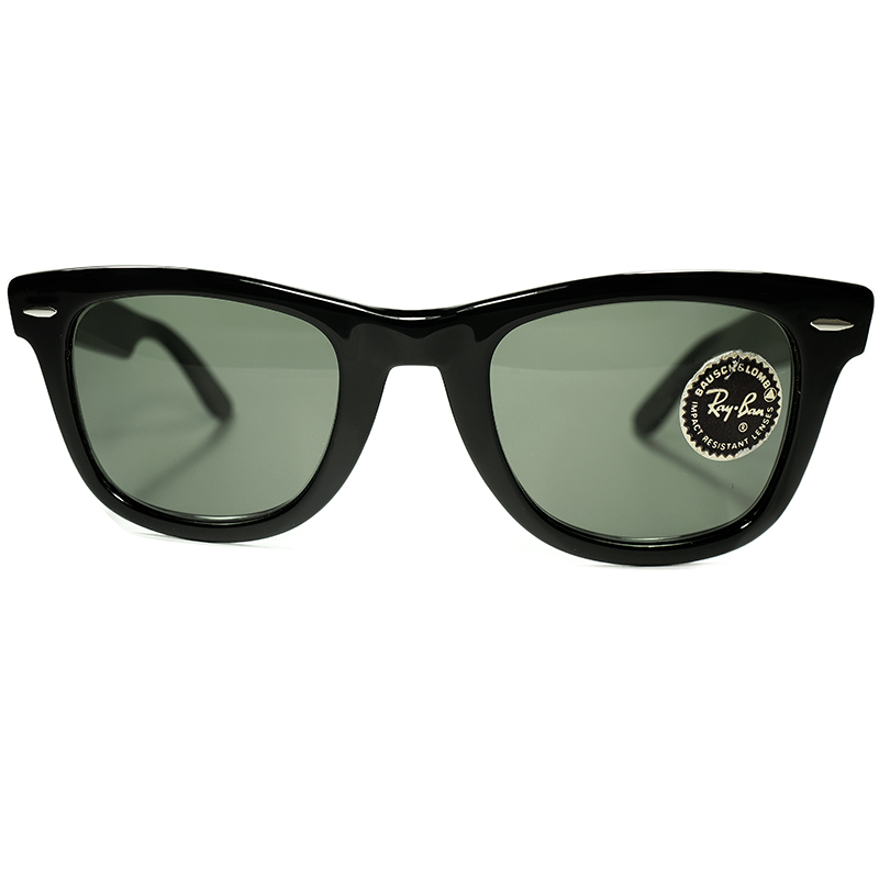 GIG LAMPS 1960s-70s B&L RAYBAN WAYFARER 1 BLACK size50/24 with B&L 